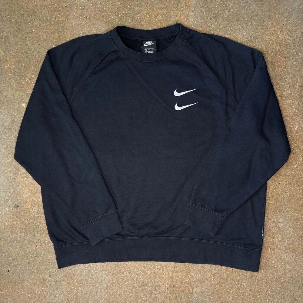 Nike Sportswear Graphic Crewneck Sweatshirt Mens XXL Black Swoosh Logo